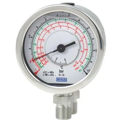 Wika Differential Pressure Gauge, 732.18, 733.18, For refrigeration technology, stainless steel, NS 80 and 100